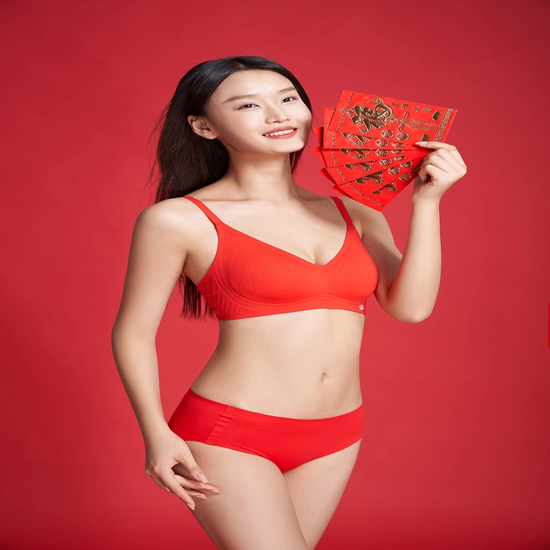 都市丽人 舒适透气聚拢薄款小胸无痕提拉蕾丝调整型文胸 女款