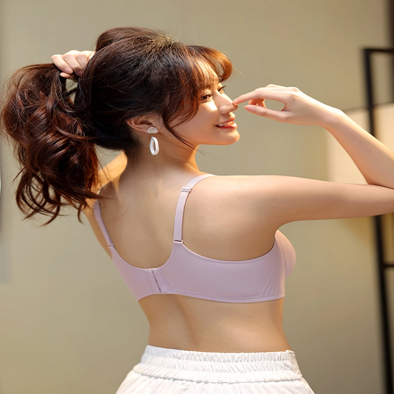 都市丽人 舒适透气聚拢薄款小胸无痕提拉蕾丝调整型文胸 女款