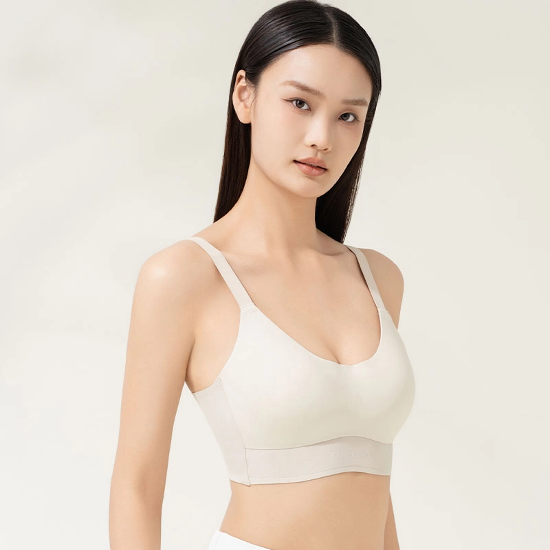 都市丽人 无痕舒适透气聚拢薄款小胸加高睡眠裸感防震文胸 女款