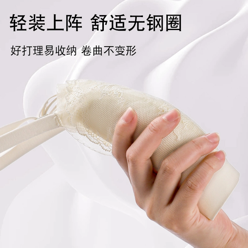 都市丽人 蕾丝三角杯性感防走光氛围感织花通透蕾丝有型提拉舒适贴合透气提拉防下垂文胸 女款
