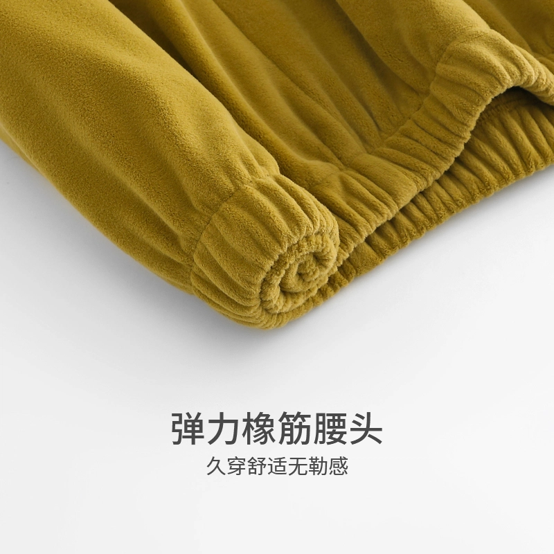 都市丽人 简约保暖圆领防静电休闲家居服高颜值抗寒亲肤蓄温长袖长裤睡衣套装 女款 图片色