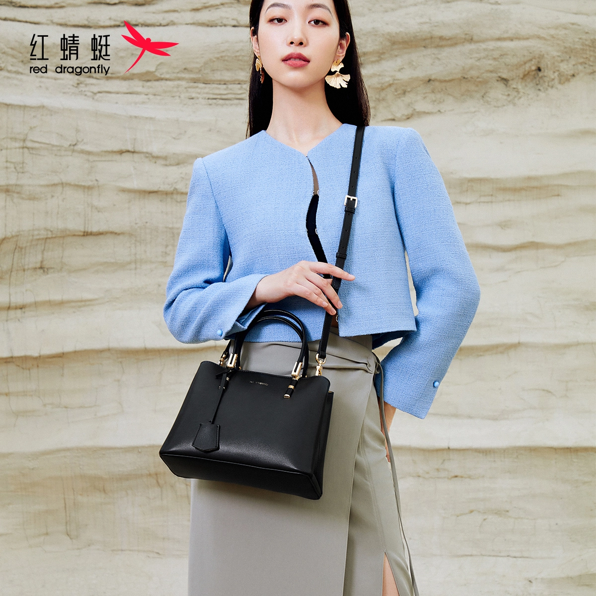 红蜻蜓 通勤百搭 真皮 手提包 女款 多色
