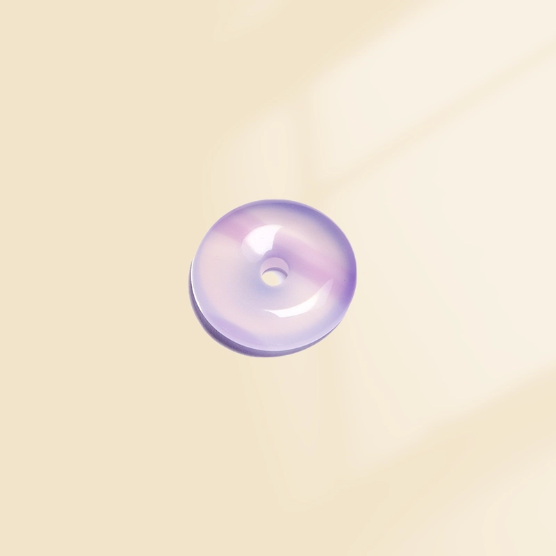 正大福 梦幻紫色平安扣 新中式好运简约大气高级感平安梦幻紫罗兰赠礼 玉髓 吊坠 男女同款情侣款