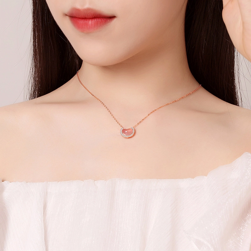 庆大福 相思豆 时来运转 诸事顺利 新中式小众设计#好运 玉髓 项链 女款