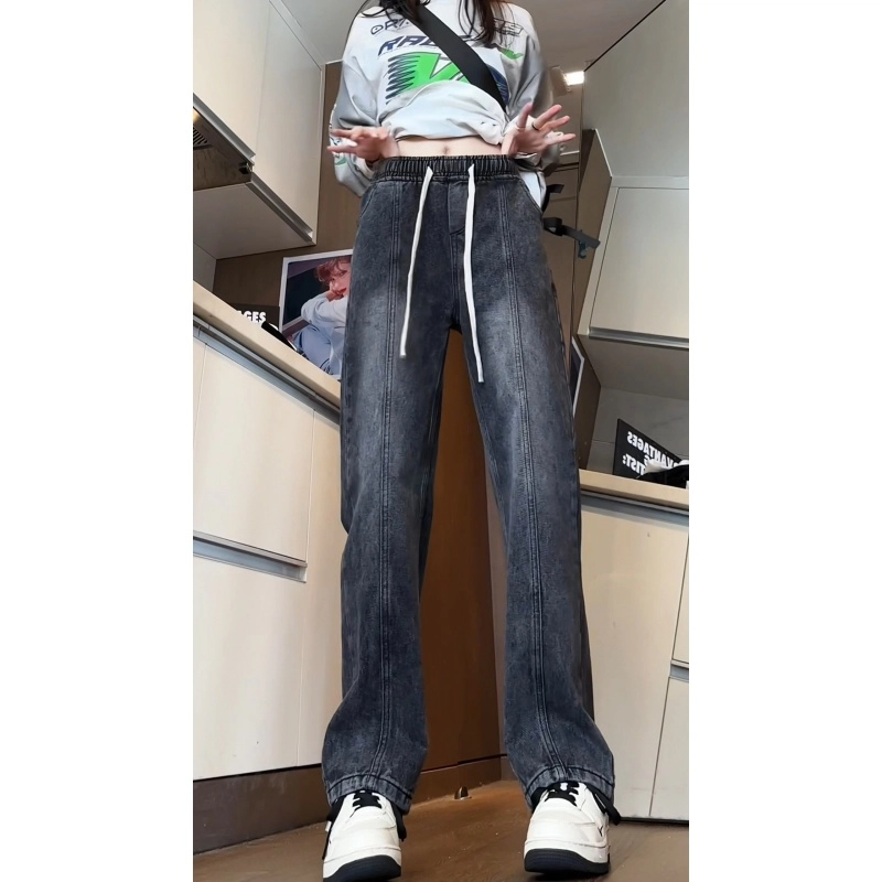 欧迪芬 美式水洗舒适时尚复古宽松潮流百搭直筒简约经典款休闲牛仔裤 男女同款