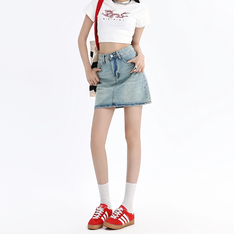 欧迪芬 百搭修身显瘦舒适牛仔短裙 女款