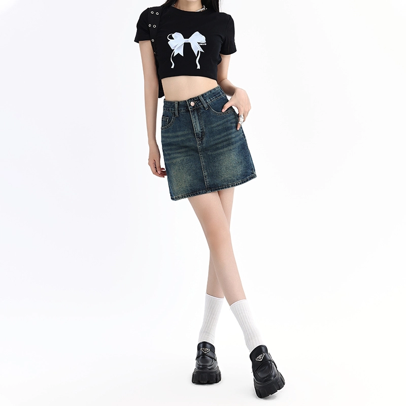 欧迪芬 百搭修身显瘦舒适牛仔短裙 女款