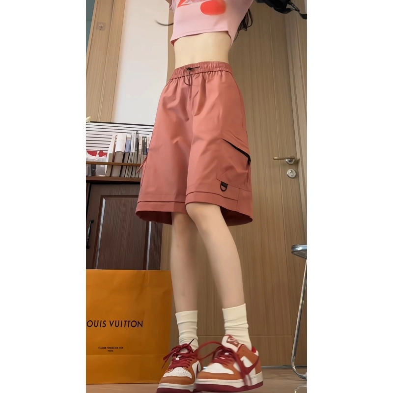 欧迪芬 紫色工装美式速干五分男女情侣宽松休闲短裤 女款