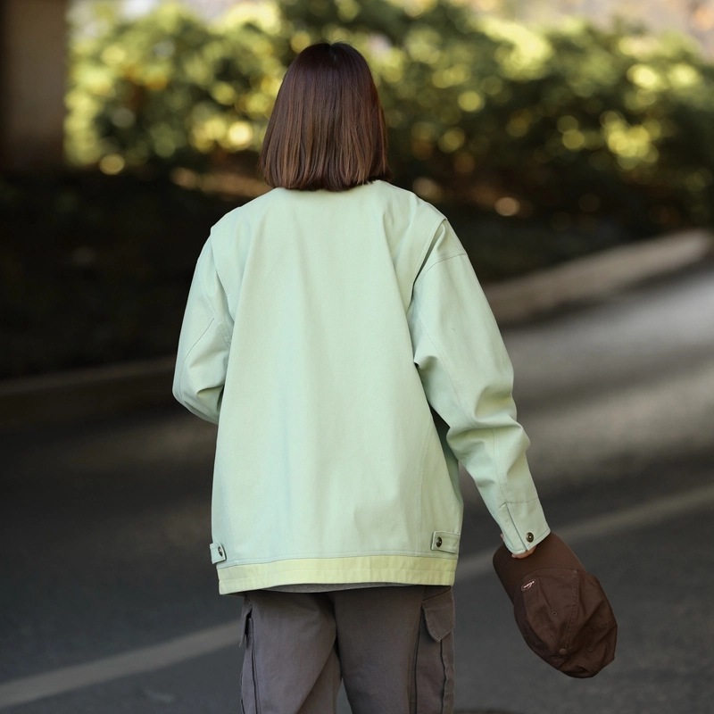 欧迪芬 翻领宽松百搭拉链设计感上衣学生小众情侣休闲夹克外套 男女同款