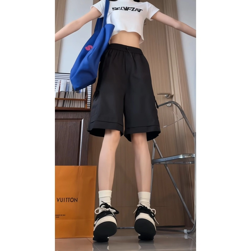 欧迪芬 紫色工装美式速干五分男女情侣宽松休闲短裤 女款