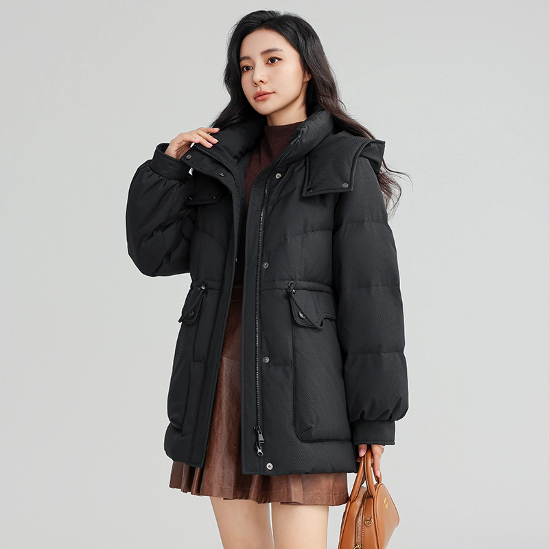 鸭鸭 保暖时尚百搭潮流舒适连帽长袖羽绒服 女款