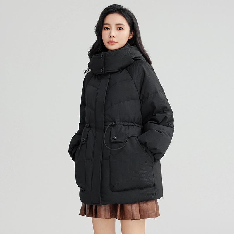 鸭鸭 保暖时尚百搭潮流舒适连帽长袖羽绒服 女款