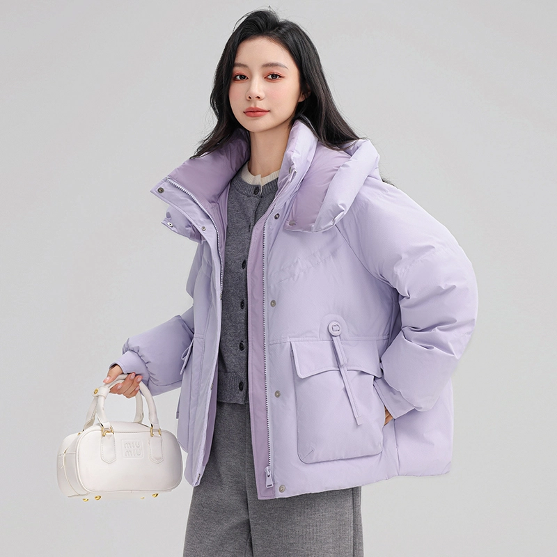 鸭鸭 短款连帽舒适时尚百搭加厚保暖韩版修身羽绒服 女款