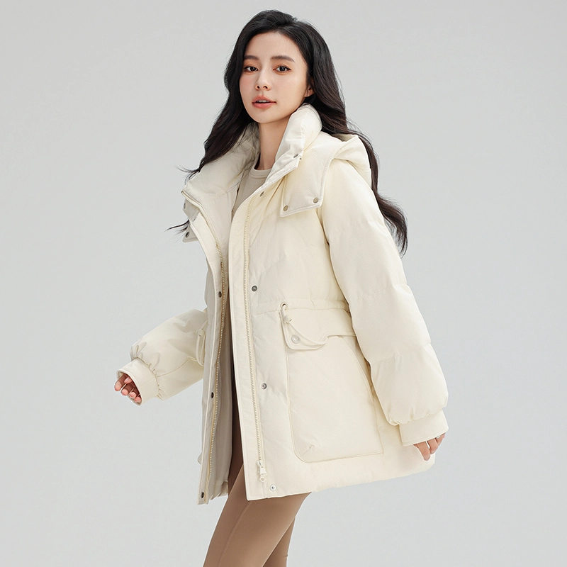 鸭鸭 保暖时尚百搭潮流舒适连帽长袖羽绒服 女款