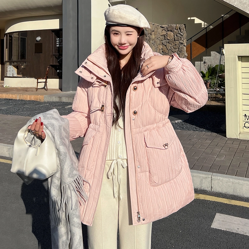 鸭鸭 纯色连帽简约舒适羽绒服 女款