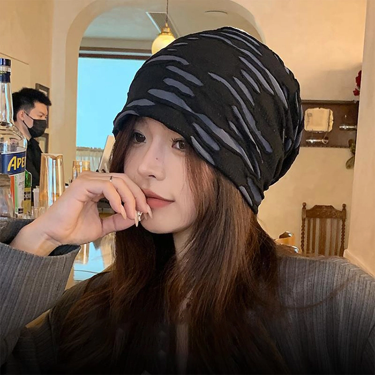 浪莎 显脸小薄款夏秋季大头围包头冷帽 棉 绒线帽 男女同款情侣款