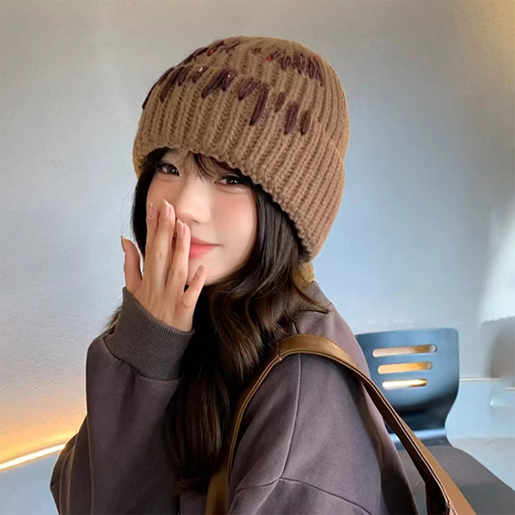 浪莎 酷里拽气手工缝线针织帽子男女情侣款秋冬季加厚保暖护耳套头毛线帽 涤纶 绒线帽 男女同款情侣款