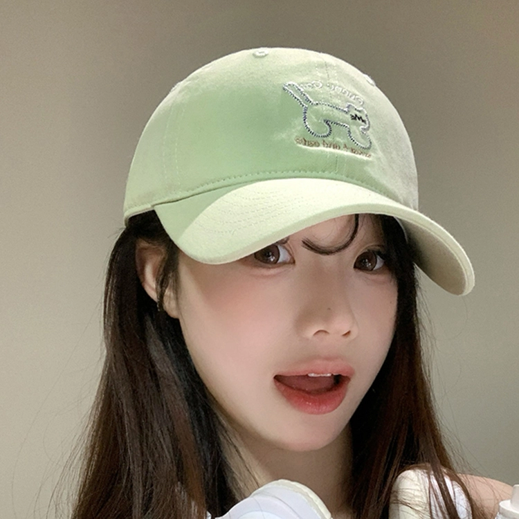 浪莎 日系可爱猫咪刺绣软顶春夏季户外出游休闲百搭学生大头围显脸小防晒遮阳 棉 鸭舌帽 男女同款情侣款