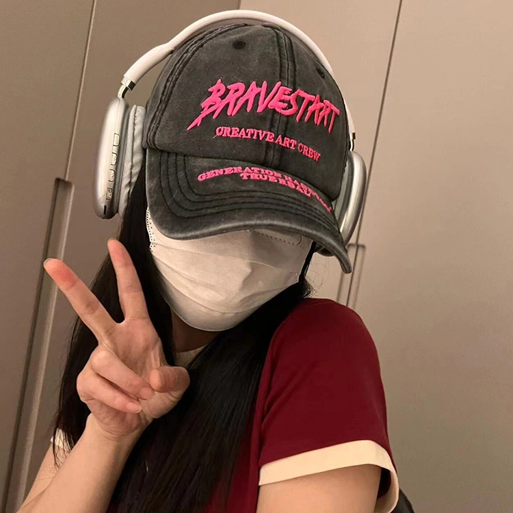 浪莎 做旧街头复古风时尚潮流小众设计显脸 棉 鸭舌帽 男女同款情侣款