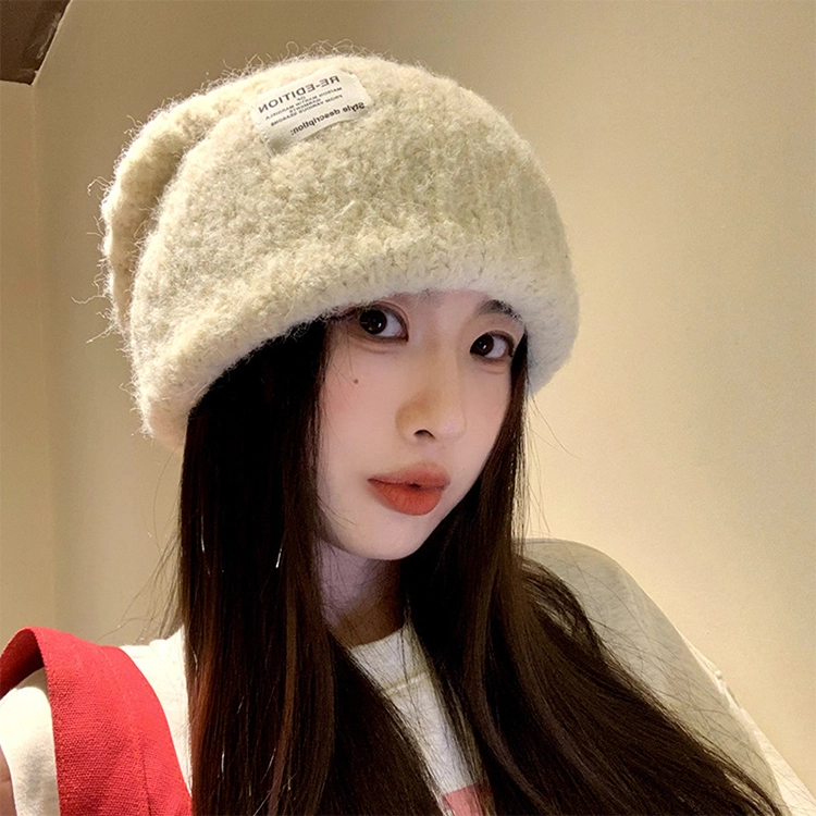 浪莎 新款冬季大头围保暖毛线帽男女情侣款显脸小宽松护耳包头针织绒线帽 涤纶 绒线帽 男女同款情侣款