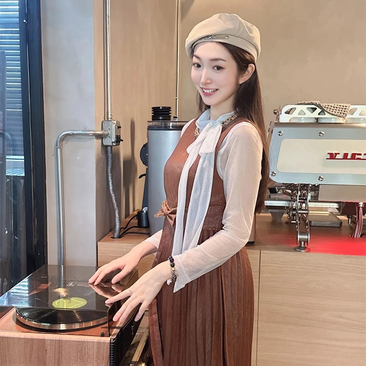 浪莎 皮带金属扣小众设计休闲时尚百搭个性潮牌画家帽 锦纶 贝雷帽 女款