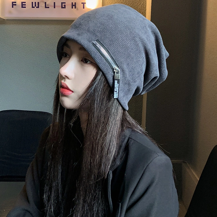 浪莎 美式优雅显脸小灯芯绒针织毛线 棉 绒线帽 男女同款情侣款