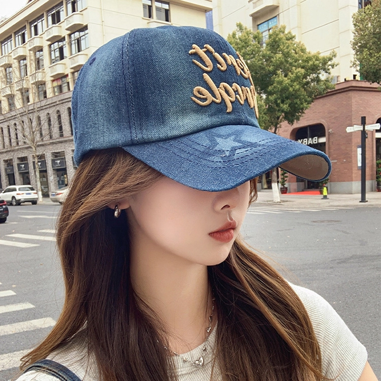 浪莎 美式牛仔印花潮流出街字母刺绣时尚高级感百搭防晒运动 聚酯纤维 鸭舌帽 男女同款情侣款