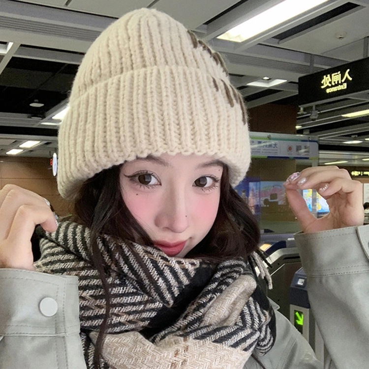 浪莎 酷里拽气手工缝线针织帽子男女情侣款秋冬季加厚保暖护耳套头毛线帽 涤纶 绒线帽 男女同款情侣款