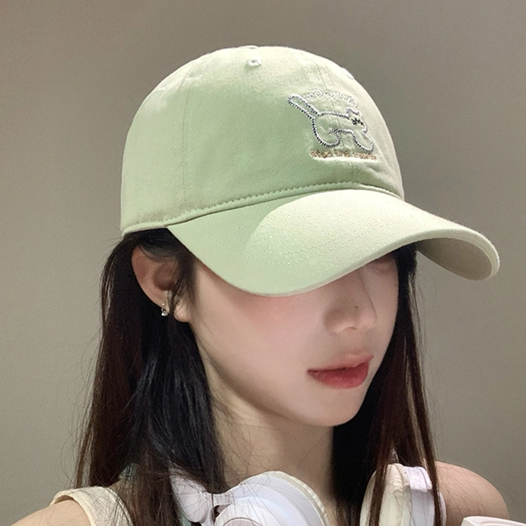 浪莎 日系可爱猫咪刺绣软顶春夏季户外出游休闲百搭学生大头围显脸小防晒遮阳 棉 鸭舌帽 男女同款情侣款