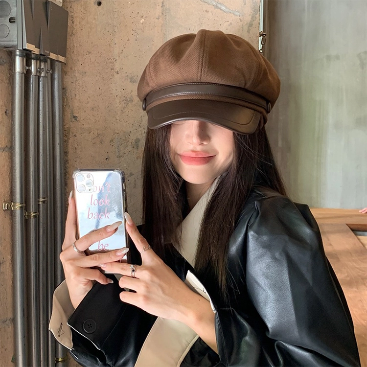浪莎 美拉德穿搭帽子复古画家显脸小云朵八角帽学生 涤纶 贝雷帽 女款