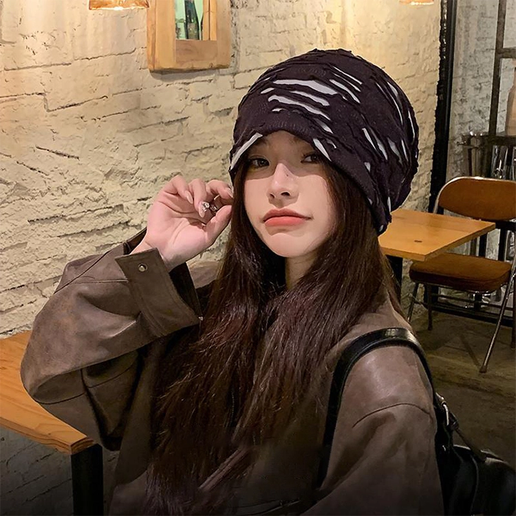 浪莎 显脸小薄款夏秋季大头围包头冷帽 棉 绒线帽 男女同款情侣款
