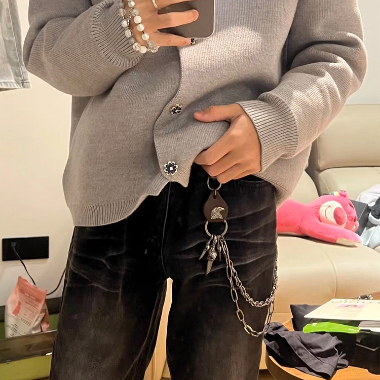 【不潮不出街】 浪莎 新潮个性潮酷朋克嘻哈街舞牛仔休闲时尚金属蹦迪 合金 裤链 男女同款情侣款