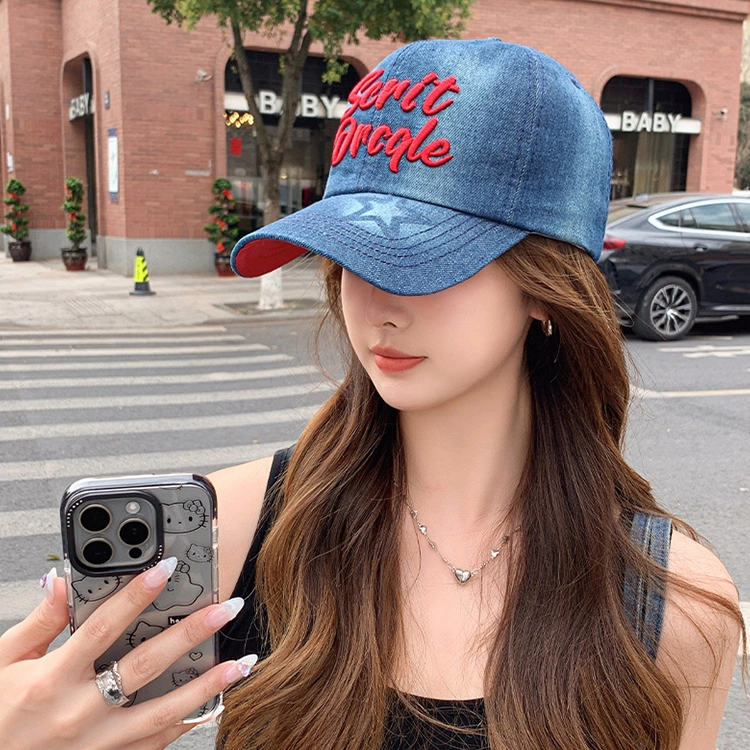 浪莎 美式牛仔印花潮流出街字母刺绣时尚高级感百搭防晒运动 聚酯纤维 鸭舌帽 男女同款情侣款