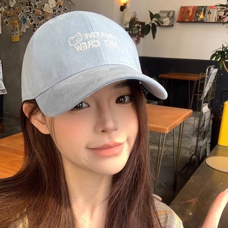 浪莎 日系可爱风字母刺绣加硬软顶四季款户外出行防晒遮阳大头围显脸小 棉 鸭舌帽 男女同款情侣款