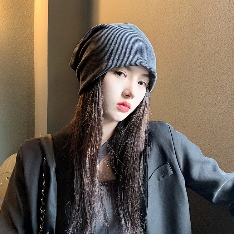 浪莎 美式优雅显脸小灯芯绒针织毛线 棉 绒线帽 男女同款情侣款