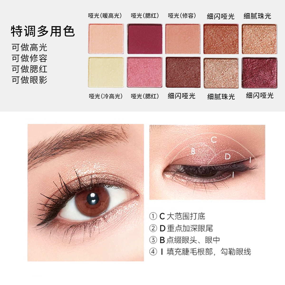 蓝色之恋 轻薄裸感彩妆套装 控油修饰肤色 六件套