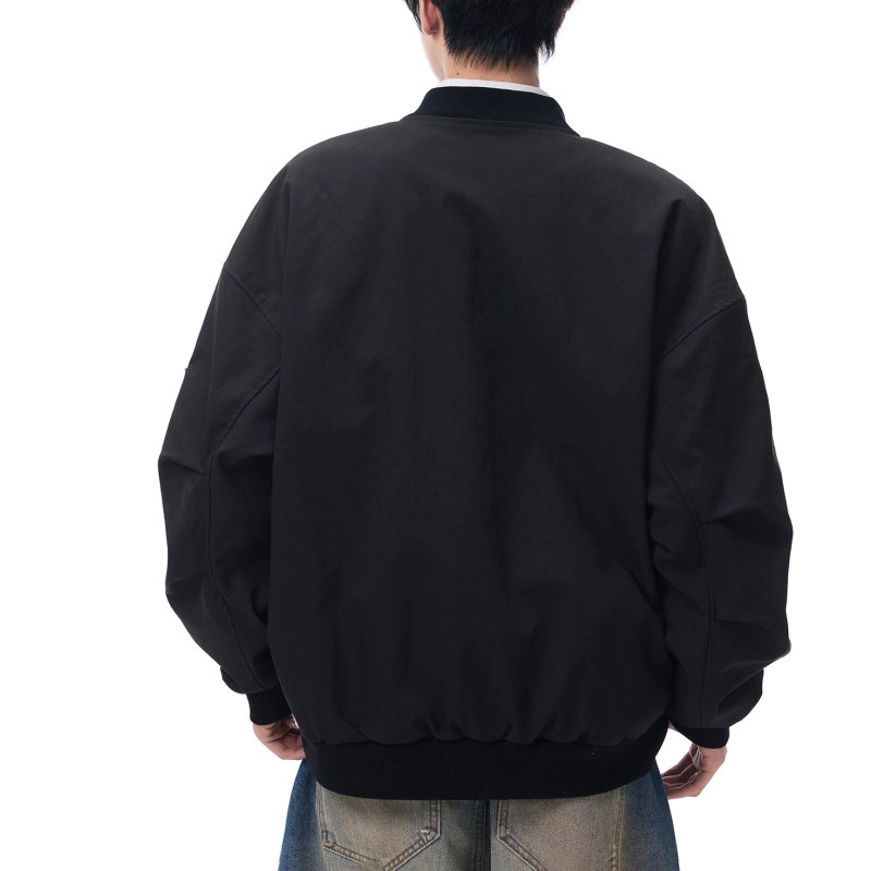 悍戈 美式复古纯色简约宽松防风保暖飞行服棒球服外套卫衣 男女同款