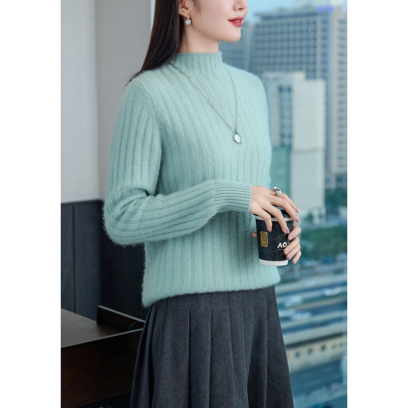 恒源祥 洋气百搭修身纯色半高领长袖针织衫 女款