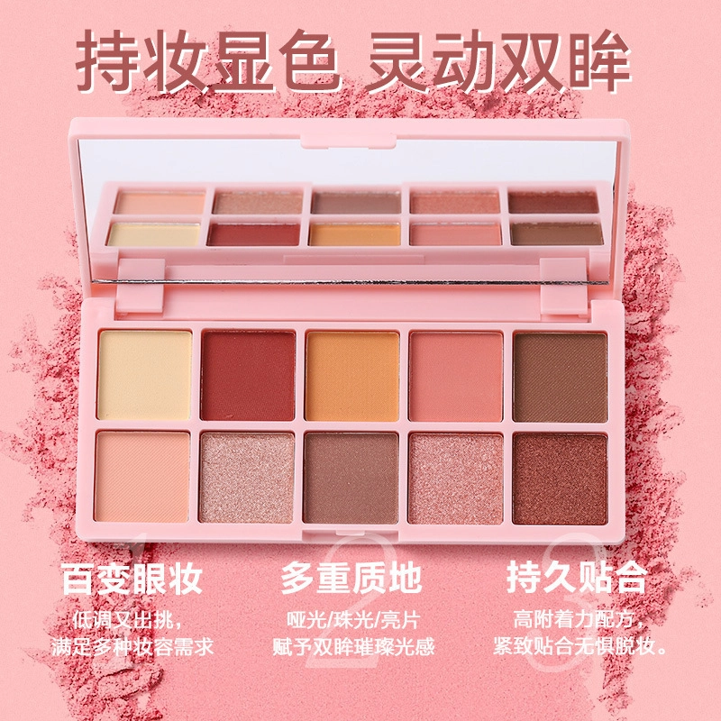 拉美拉 十色眼影盘 易上色细闪哑光珠光 一盘多用多色