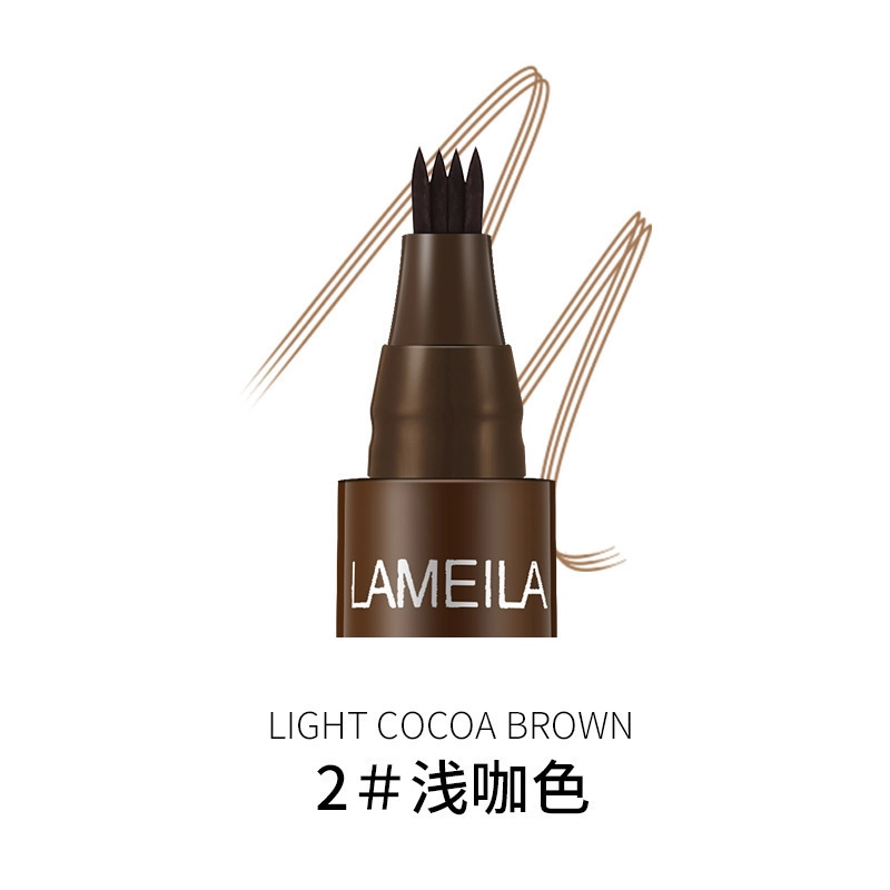 拉美拉 微雕水纹眉笔 四头分叉不易脱色