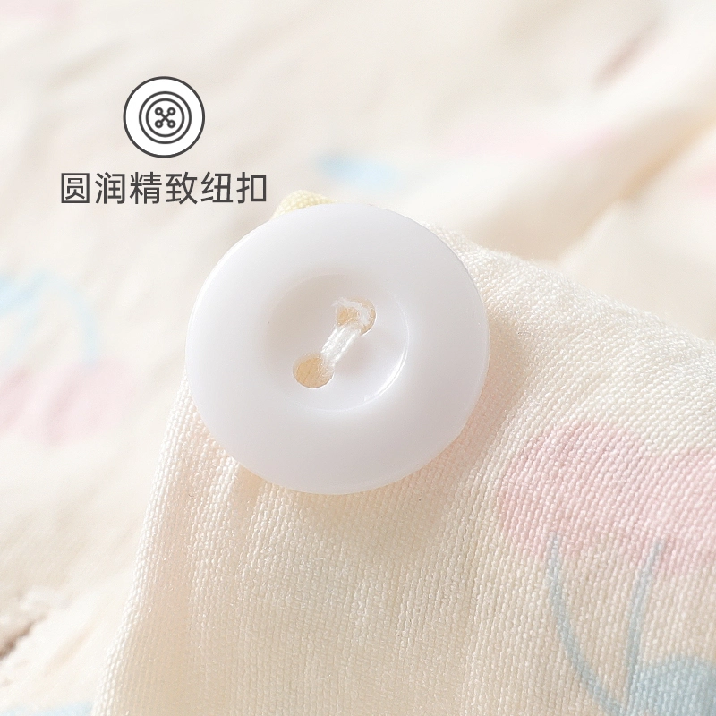 俞兆林 高级感甜美可爱碎花卡通带胸垫长袖舒适长裤亲肤家居服睡衣套装 女款 白色