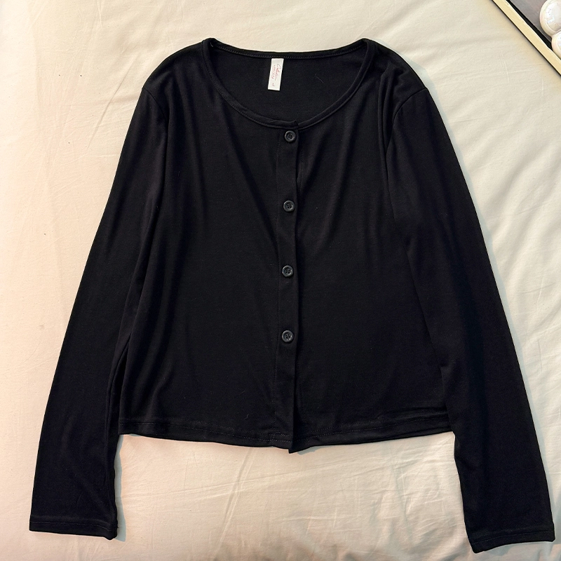 俞兆林 高级感条纹带胸垫长袖时尚舒适家居服可外穿睡衣套装 女款 黑色
