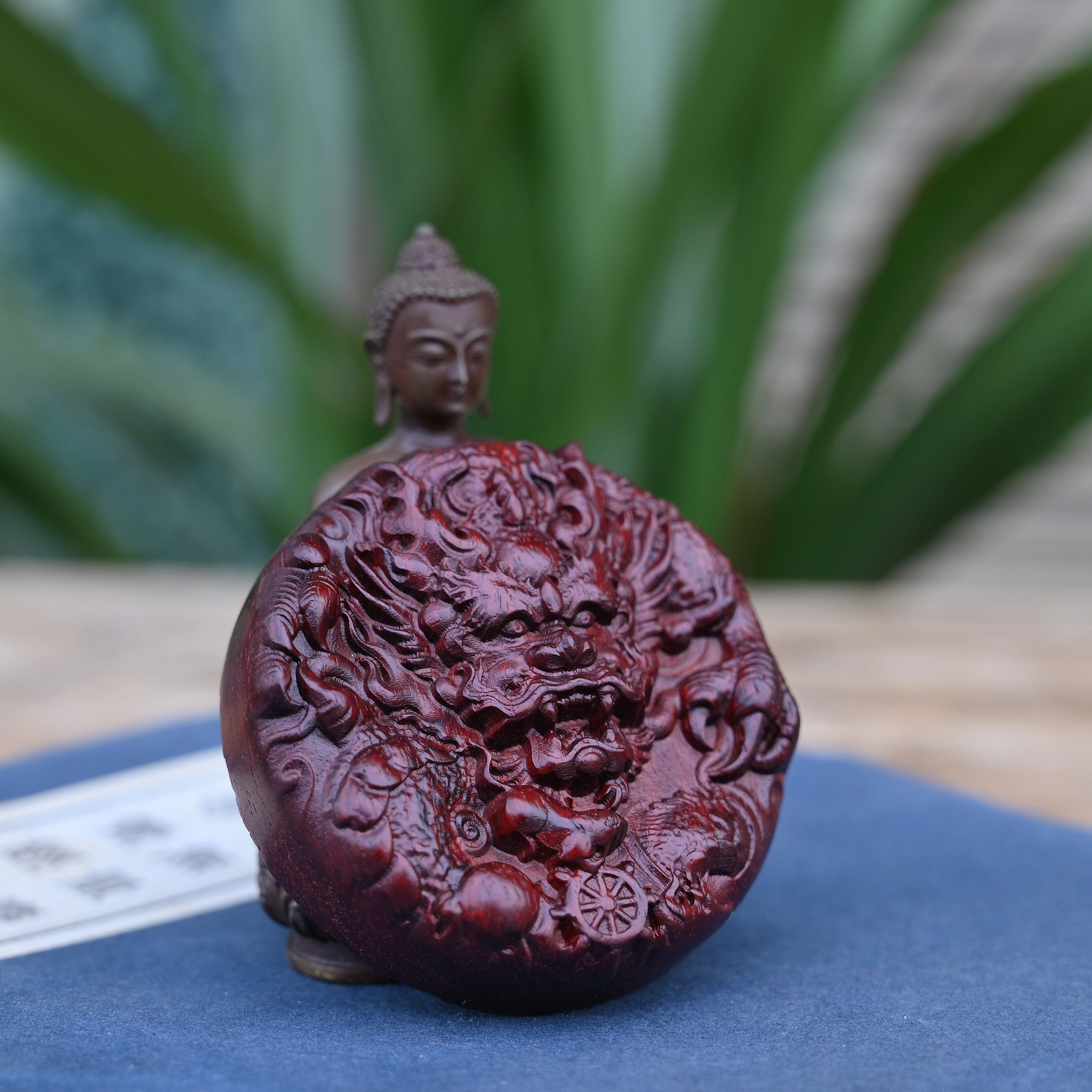 絮物 国风新中式手把生肖龙手工精雕木刻生肖龙 工艺品 小叶紫檀 把件摆件 男女同款情侣款