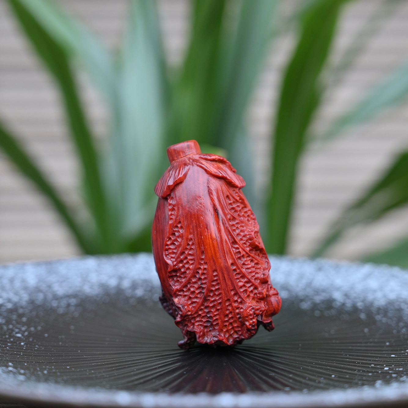 絮物 国风新中式大白菜车载文玩盘玩工艺装饰品手工精雕 小叶紫檀 把件 男女同款情侣款