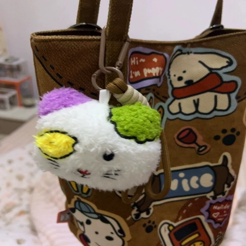 丹琴 吱吱叫小怪猫 卡通玩偶搞怪个性公仔书包背包挂饰钥匙扣链 毛绒 挂件 男女同款情侣款