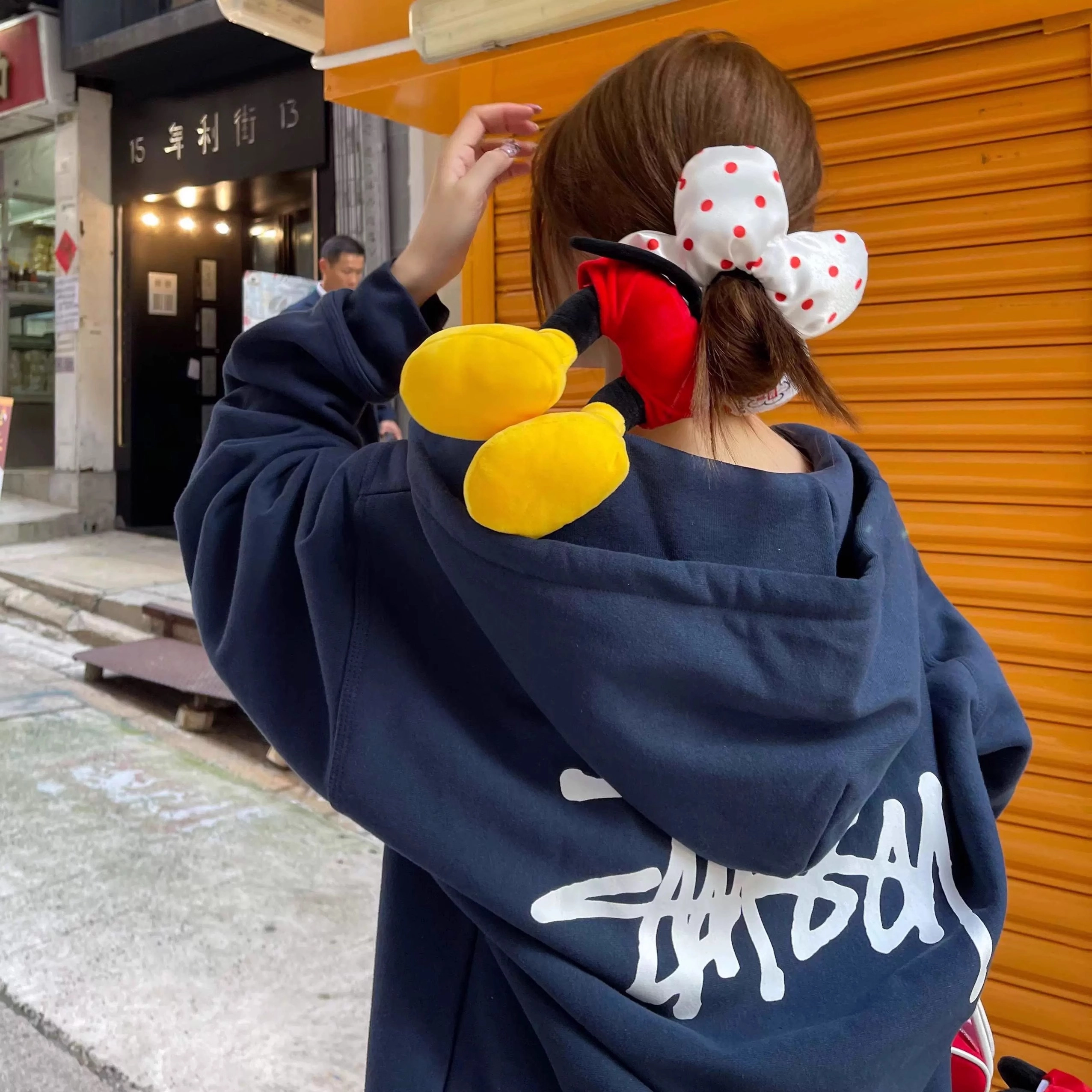 丹琴 创意花朵可爱波点大肠圈老鼠屁股玩偶立体扎丸子头 布艺 发圈 女款