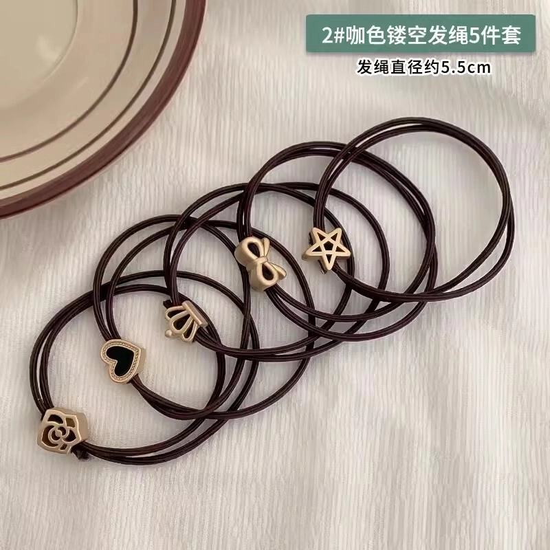 丹琴 简约几何蝴蝶结发绳 高端日常百搭扎头发圈马尾发绳不伤发皮套 成人头饰 皮筋/合金 头绳 女款