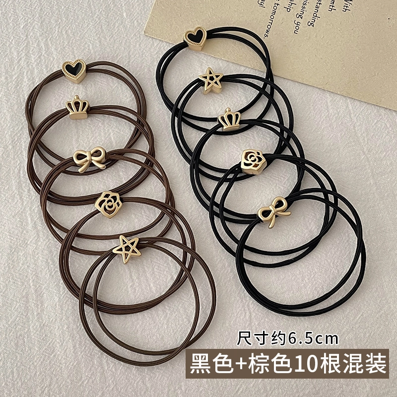 丹琴 简约几何蝴蝶结发绳 高端日常百搭扎头发圈马尾发绳不伤发皮套 成人头饰 皮筋/合金 头绳 女款