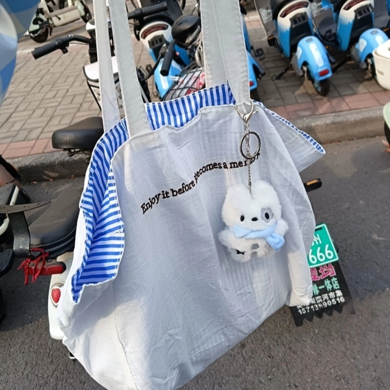 丹琴 可爱蓝围巾小狗公仔 少女心书包背包挂饰玩偶钥匙扣链 毛绒 挂件 男女同款情侣款