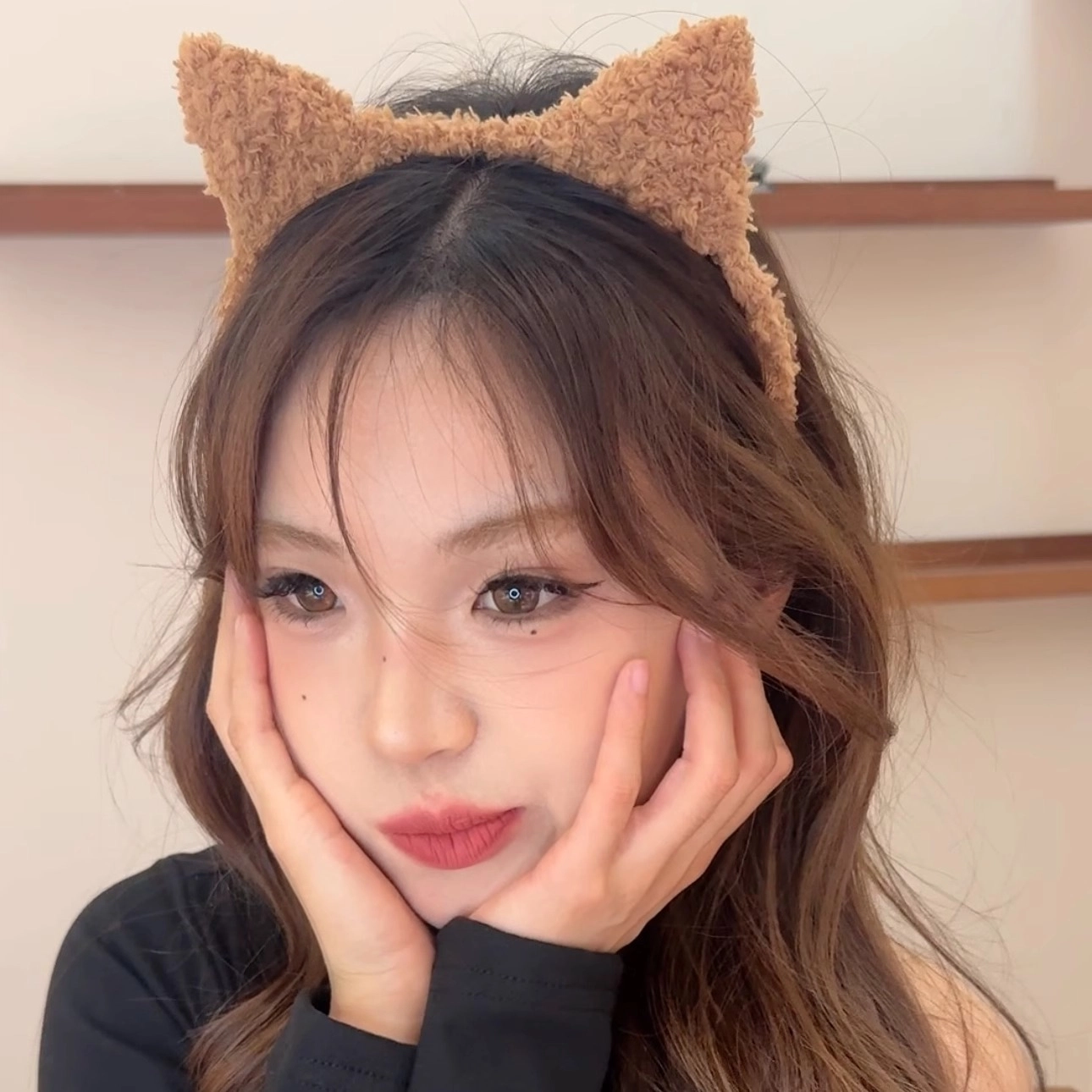 丹琴 可爱猫咪百搭洗脸绒毛猫耳朵 毛绒 发箍 女款